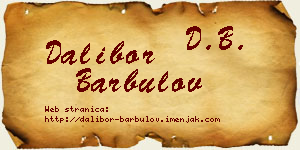 Dalibor Barbulov vizit kartica